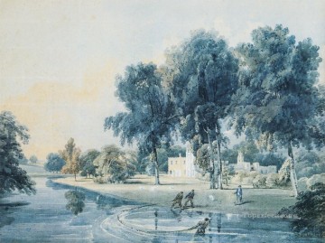 Hous scenery Thomas Girtin watercolor Oil Paintings